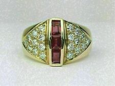 Dome Men's Engagement Wedding Ring 2.7Ct Simulated Garnet 14K Yellow Gold Plated