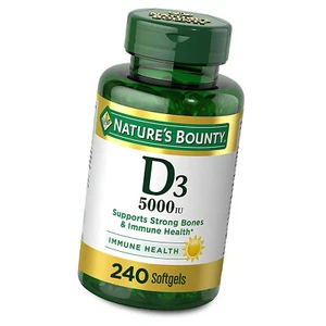 Nature's Bounty Vitamin D3 5000IU 240 Softgels Supports Immune & Bone Health - Picture 1 of 2