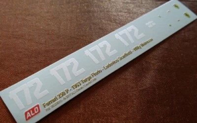 1963 TARGA FLORIO #172 FERRARI 250 P L. SCARFIOTTI/WILLY MAIRESSE 1:43 DECALS - Photo 1/3