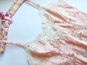 Vintage Victorias Secret Gold Label Peach Chemise Lingerie Sequins Beads Nighty - Picture 1 of 8