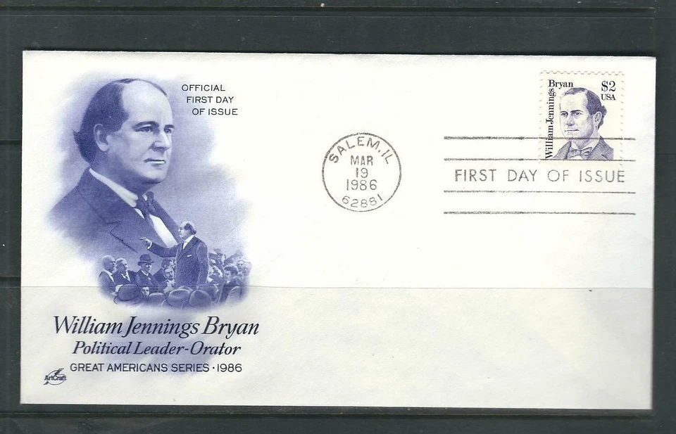 US SC # 2195 William Jennings Bryan FDC. Artcraft Cachet - Image 1 of 1