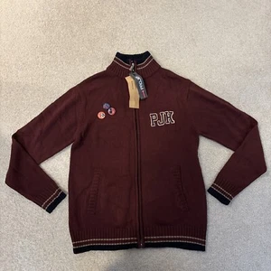Suéter Projek 67 Rojo Borgoña Cremallera Completa Para Hombre Talla M Botones Manga Larga Nuevo - Imagen 1 de 12