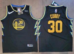 YOUTH Warriors #30 Stephen Curry Stitched Black City Edition Swingman Jersey - Picture 1 of 3