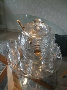 Kristall-Glas Bowle SET mit Bowlentopf plus 7 Gläser - Bild 1 von 1