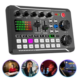F998 Soundkarte Studio Record PC Audio Mischpult Verstärker Live Musik Mixer - Bild 1 von 15