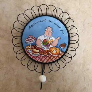 Tracey Flickinger kitchen towel hanger LIFE’S SHORT…EAT DESSERT FIRST - Picture 1 of 7