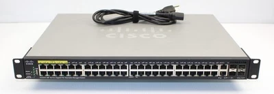 Cisco | SG350X-48P | 48 Port Gigabit PoE Stackable Managed Network Switch - Image 1 of 4