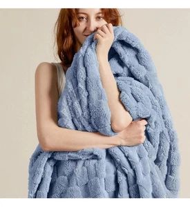 Ashley blaue Fleecedecke für Couch - super weiche Kuscheldecken für Damen Neu! - Bild 1 von 3