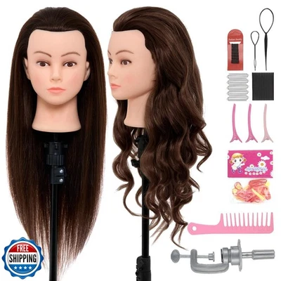 28Inch Mannequin Head Human Hair 80% Real Hair - Mannequin Head Cosmetology w - Image 1 of 4