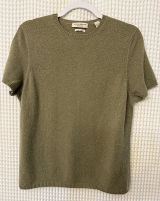 Suéter de cachemir verde manga corta Valerie Stevens para mujer talla L cuello redondo Foto 1 de 4