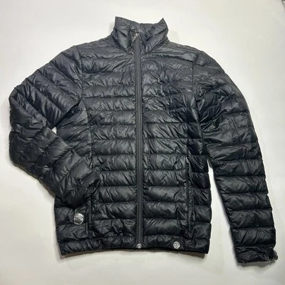 REI Co-op Down Puffer Jacket Youth M Black Full Zip Lightweight Insulated FLAWS - Imagem 1 de 4