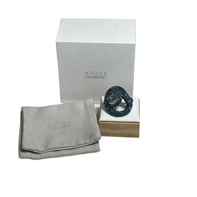 Anillo Swarovski Tigris Mixto Gotas de Agua, Azul, Paladio Chapado EE. UU. 8/58 EUR Foto 1 de 4