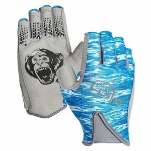 X Large Blue Water Camo Sports Gloves Non Slip Grip Quick Dry Upf 50 Protection - Picture 1 of 9