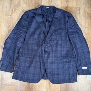 NEW Peter Millar Sport Coat 48R Merino Wool Brown Plaid Hyperlight Jacket Blazer - Picture 1 of 9