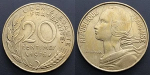 Coin France - 1976 - 20 centimes Marianne Cupro (N2361) - Picture 1 of 3