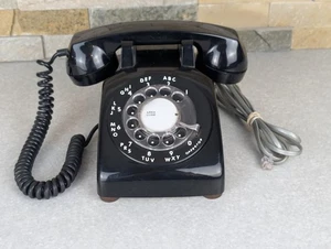 VINTAGE BLACK ROTARY DIAL PHONE ITT MTS TELEPHONE !! PLEASE READ !! - Picture 1 of 8