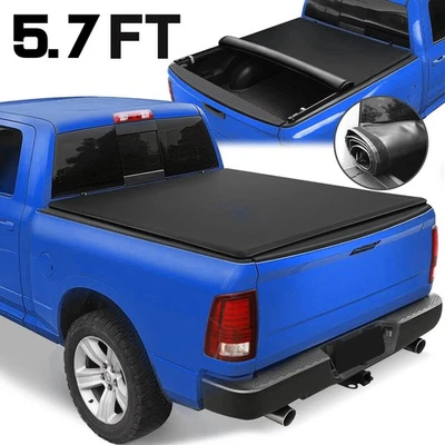 5.7FT Soft Roll-up Tonneau Cover Fit 09-25 Dodge Ram 1500 Truck Bed NO RAM BOX - Image 1 of 4