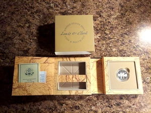 2004 LEWIS AND CLARK COIN AND POUCH SET "COIN , BOX AND COA ONLY "READ" - Picture 1 of 8