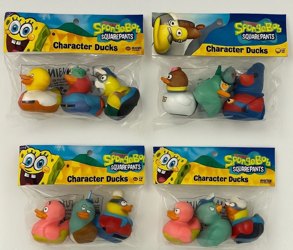 Nickelodeon Bob Esponja Pantalones Cuadrados Personaje Patos de Goma Paquete de 3 - Elige Foto 1 de 4