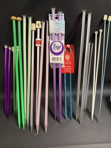 Vintage lot Knitting Needles Metal Susan Bates Etc 12 Pair Size 3- 13 - Picture 1 of 12