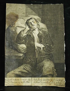 Gravur Xvii Jhd. Junges Mann Schlafend Jacob Von Weert D' Ap David Ryckaert - Imagen 1 de 4