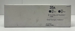 HP LaserJet P1005 P1006 P1007 Series 35A DUAL PACK Black Toner Cartridge CB435AD - Picture 1 of 10