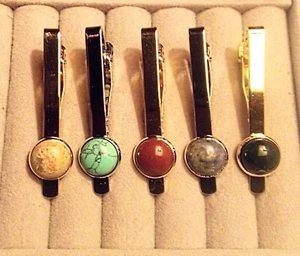 Edelstein Krawattenschließe, vergoldet - Bild 1 von 1