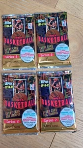 4x NBA TOPPS 94 95 Series 2 BASKETBALL Sealed Wax Booster Pack Jordan PSA hoops - Picture 1 of 4