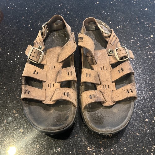 Nike ACG Air sandalo uomo in pelle marrone con cinturino stile pescatore taglia 6