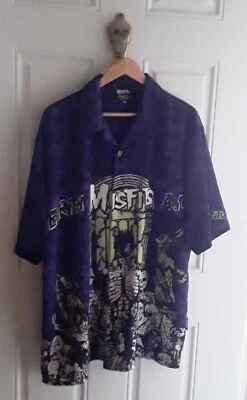 2004 MISFITS Button Up by Dragonfly Men's Size XXL EARTH AD No Tags NICE! - Image 1 of 4