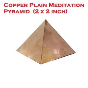 Plain Copper Meditation Pyramid  For Meditation Healing, Peace Vastu 2 x 2 inch - Picture 1 of 3