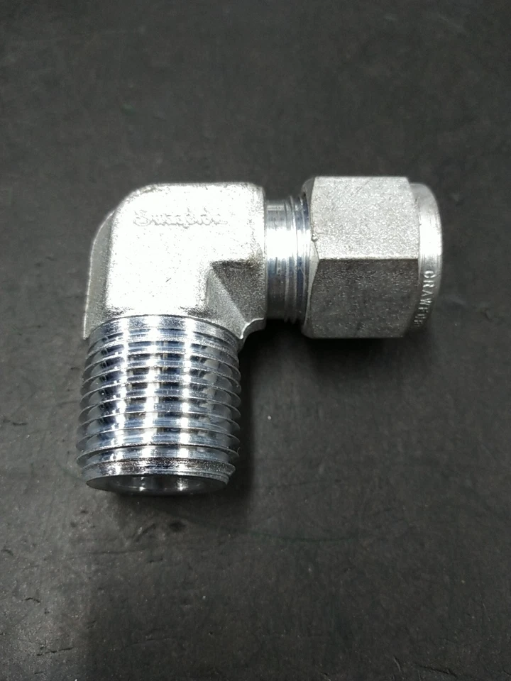 Swagelok S-810-2-8 Hydraulic 90° Elbow Compression 1/2" OD Tube to 1/2" NPT - Image 1 of 1