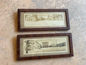 2 Antique Framed Photographs Winter Farmington NH Kelley Odd Fellows Alton Dog - Picture 1 of 10