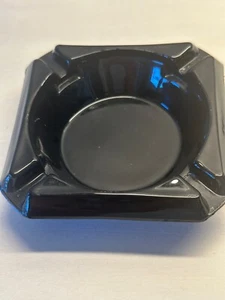 Vintage Black Amethyst Glass Ashtray - Picture 1 of 5