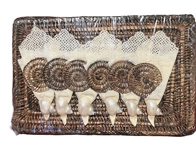 Tiki Coastal Place Settings 24 Pieces Placements Napkin Rings Vintage Sealed - Image 1 of 4