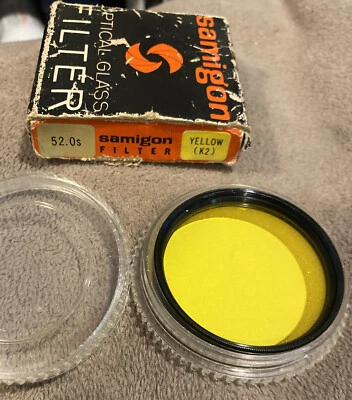 Vintage Samigon 52mm Yellow Glass Filter  Y(K2) * Made in Japan w/ Case * NEW - Image 1 of 4