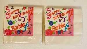 Vintage Barbie Birthday Napkins. New in package- set of 2 NOS - Picture 1 of 2