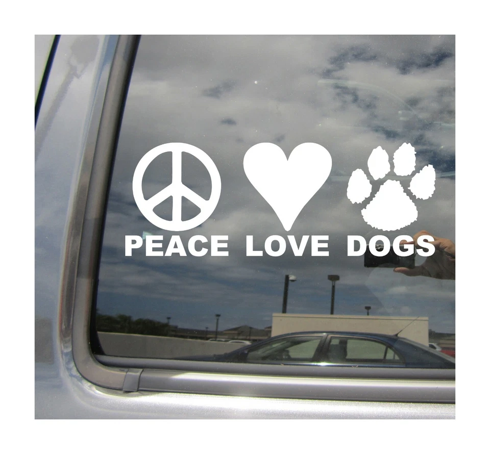 Calcomanía adhesiva de vinilo para parachoques veterinario Peace Love Dogs 01296 Foto 1 de 2