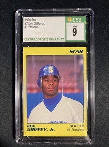 1990 Star Yellow Ken Griffey Jr #7 #1 Prospect  CSG 9 Mint POP 5