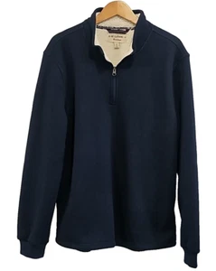BC Clothing Mens Fleece Lined 1/4 Quarter Zip Pullover Waffle Knit Jacket Size M - Picture 1 of 7