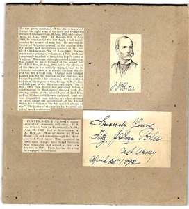 Clipped Signature, Civil War General Fitz John Porter - Bild 1 von 1