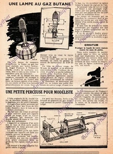 UNE LAMPE AU GAZ BUTANE  / SCHEMA PLAN DECOUPE 1956 DIY  - Picture 1 of 1