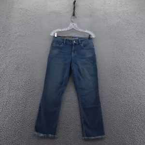 NWT Wrangler Womens Retro Mae Cropped Jeans 3 Blue Medium Wash Mid Rise Raw Hem - Picture 1 of 17