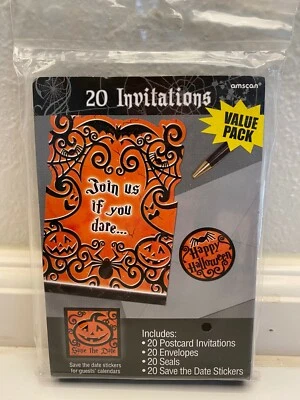 Amscan "Join us if you dare..." Halloween Party Invitations w/Envelopes 20 count - Image 1 of 3