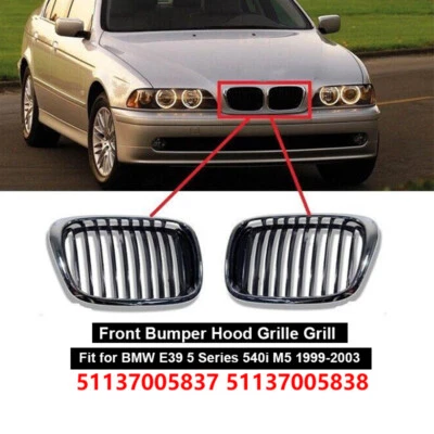 Parrilla delantera cromada para BMW E39 M5 Series 525i 528i 530i 540i 98-03 Foto 1 de 4
