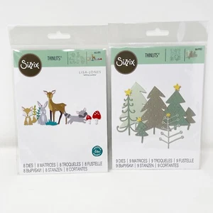 Troqueles de corte Sizzix Thinlits bosque naturaleza y bosque de pinos invierno Navidad NUEVO - Imagen 1 de 4
