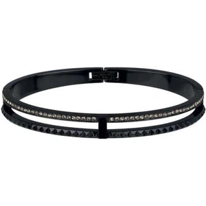 BREIL Womens Bracelet ROCKERS TJ2815 Stainless Steel Black Swarovski MEDIUM - Picture 1 of 2