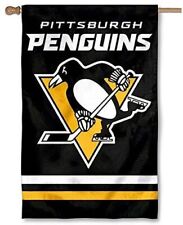 Pittsburgh Penguins Banner Flag Premium Double Sided Embroidered Applique...