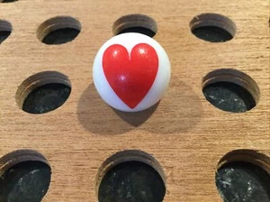 Vintage | Heart | Red Heart on White Marble - Picture 1 of 4