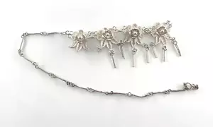 Vintage Hermann Siersbol Sterling Silver Floral Bracelet - 925 - 10.16g - Picture 1 of 4